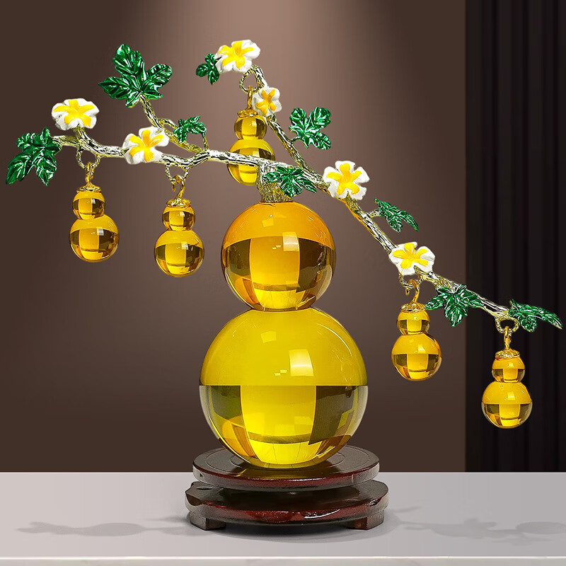 映棠水晶葫芦招财摆件客厅玄关必备入宅开业实用高档新居乔迁礼物送人 【紫色】紫气东来/万事如意