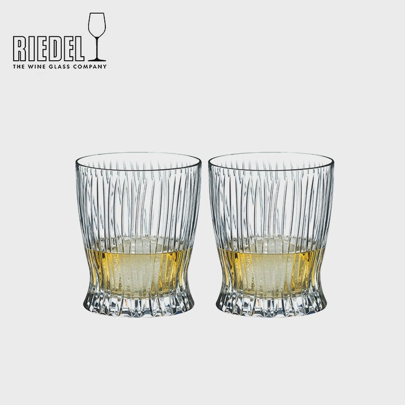 醴鐸奧地利RIEDEL威士忌杯雕花古典白蘭地杯洋酒杯水晶切割 fire威士忌杯2支