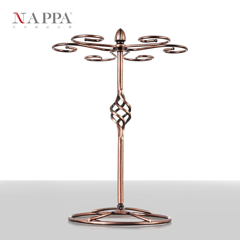 NAPPA創(chuàng)意新款紅酒杯架高腳杯架現(xiàn)代葡萄酒杯架紅酒架擺件6頭客廳酒架 金屬紅酒杯-杯架