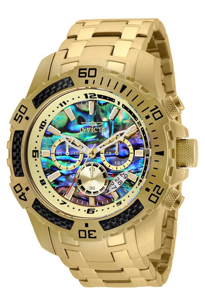 INVICTA 男士专业潜水员计时表 碳纤维 50mm 金色 Gold 51mm