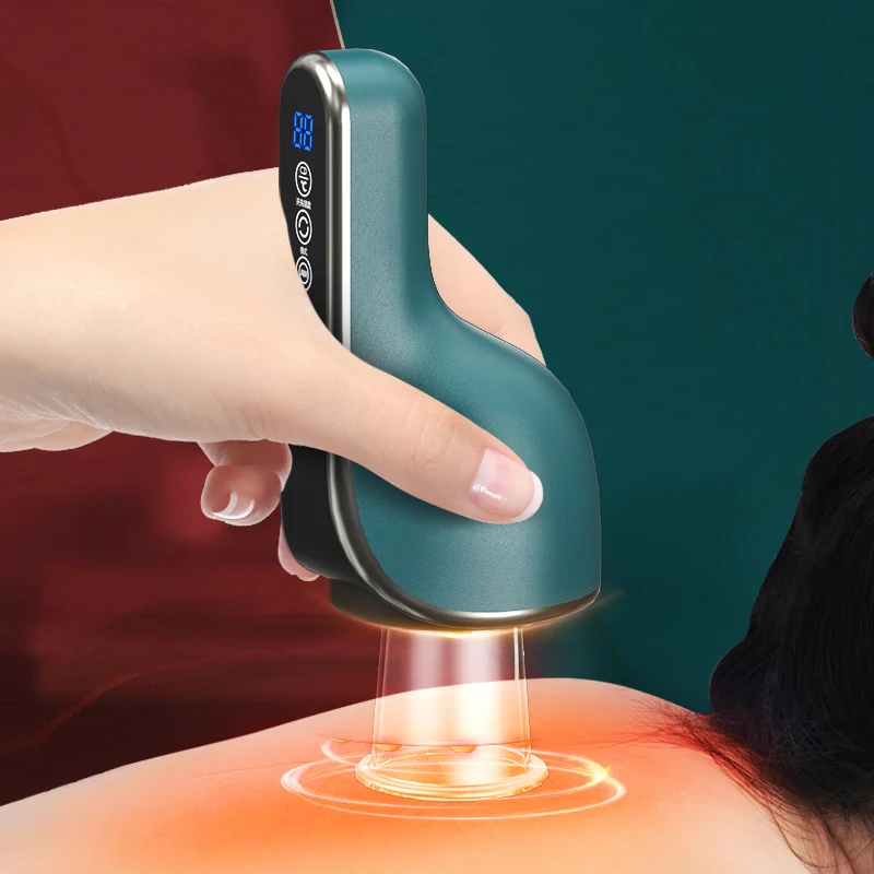 志高刮痧仪器电动刮痧仪拔罐器家用神器负压腿背部经络疏通板刷一体机加热敷全身智能按摩仪教师节礼物 刮·拔·刷·留四位一体蓄电款【祖母绿】+6个罐体