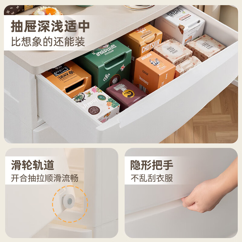爱丽思(IRIS)爱丽思薄型收纳柜抽屉式储物柜卧室床尾柜零食玩具置物衣柜免安装 【补贴款】5层 面宽56.9cm深35cm高100.2cm