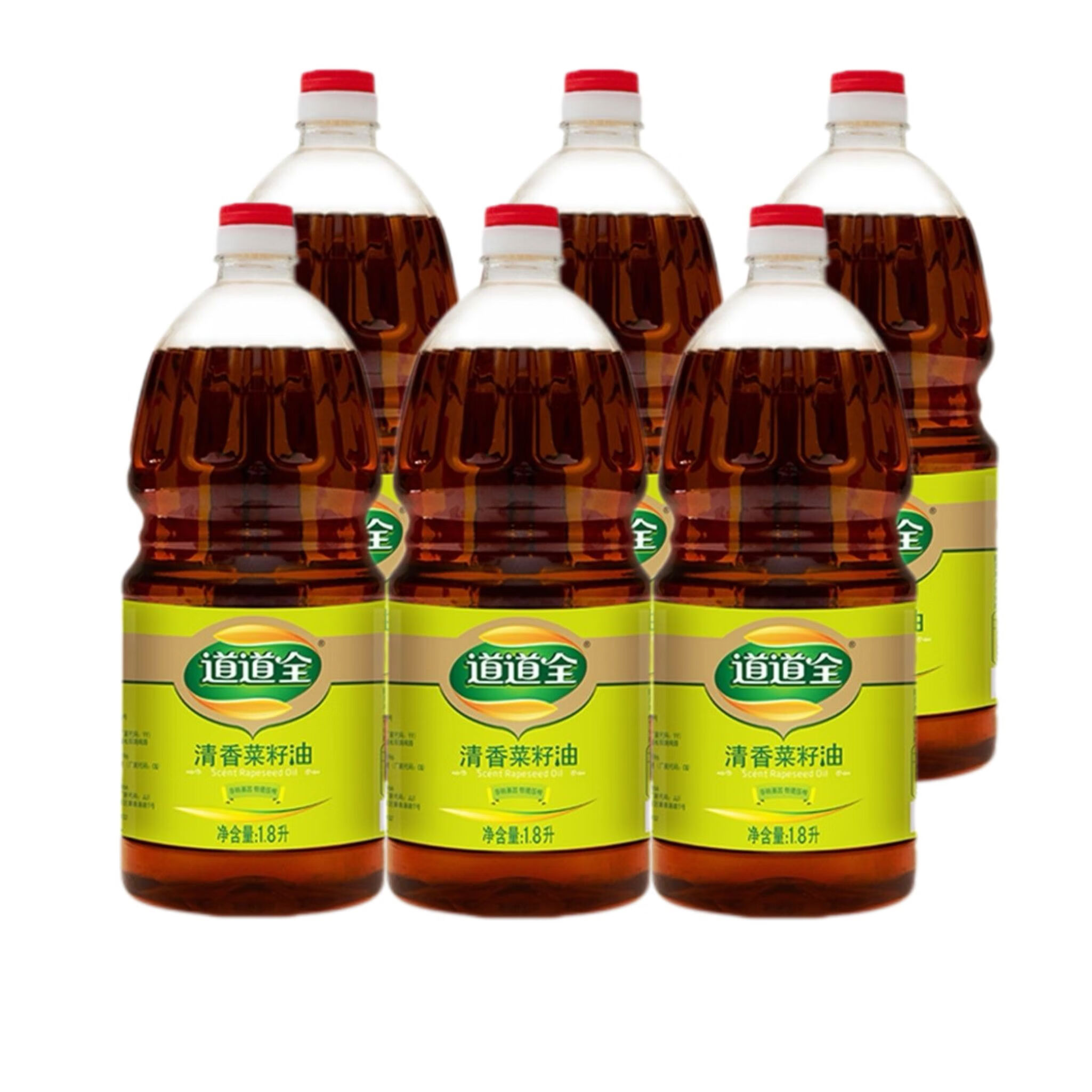 道道全清香菜籽油18L整箱食用油物理壓榨菜籽油家用炒菜健康美味 清香菜籽油1點8L*6瓶