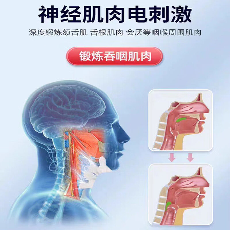众冠吞咽康复训练器吞咽障碍康复仪老人中风偏瘫理疗仪低频脉冲按摩仪 吞咽困难专用（理疗仪+6片吞咽）