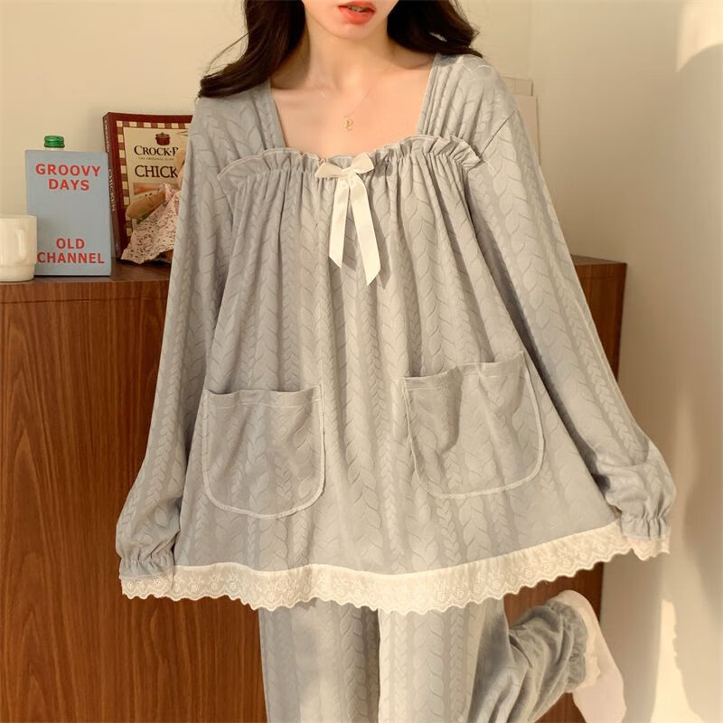 雅鹿大码睡衣女春秋季提花网红300斤宽松胖妹妹加肥月子服ins风家居服 W春秋#草莓2911/1/宽松 4XL 宽松码【260-310斤】