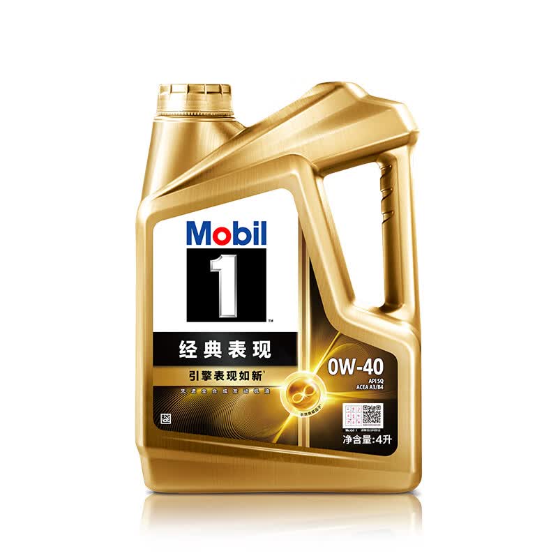 美孚(Mobil)1号金美先进全合成汽机油经典表现 0W-40SQ 级配方新升级汽车保养 4L