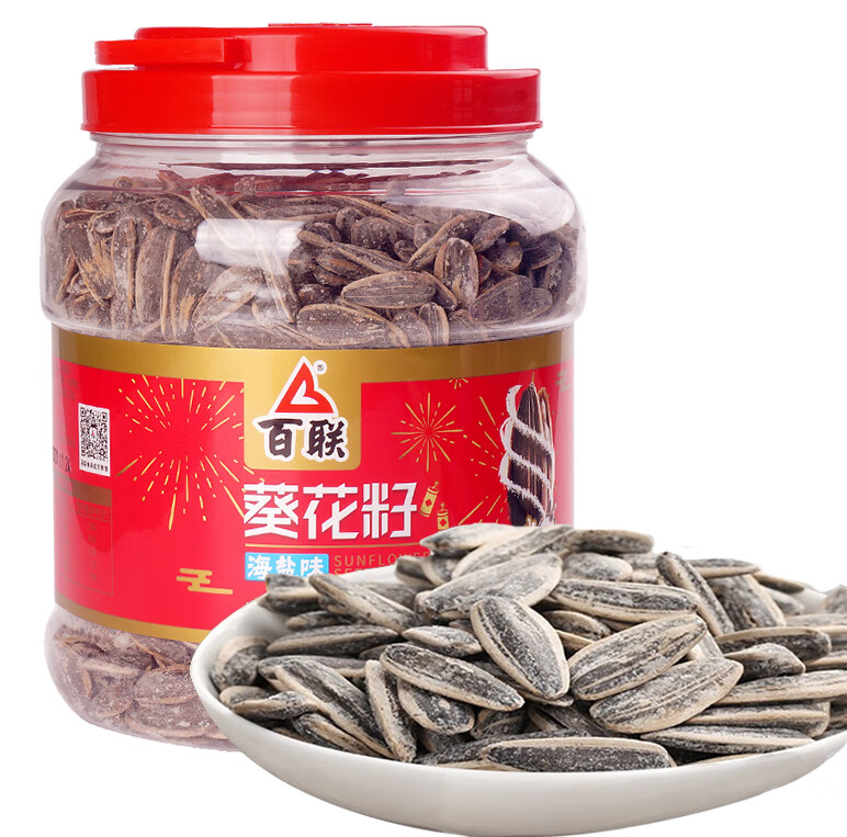 百聯(lián)福建特產(chǎn)瓜子海鹽味葵花籽堅果炒貨休閑零食散裝瓜子批發(fā)600g 海鹽葵花籽600克