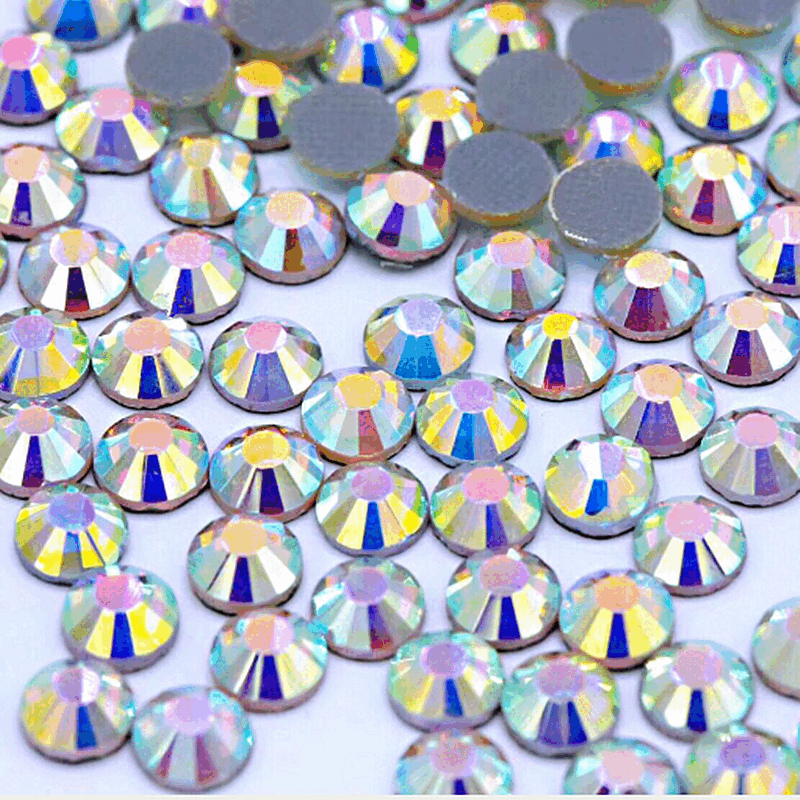 正品平底烫钻国A真双面钻彩色散钻带胶底衣服DIY贴钻补钻配饰包邮 紫色4.8毫米20号烫钻一包9千颗