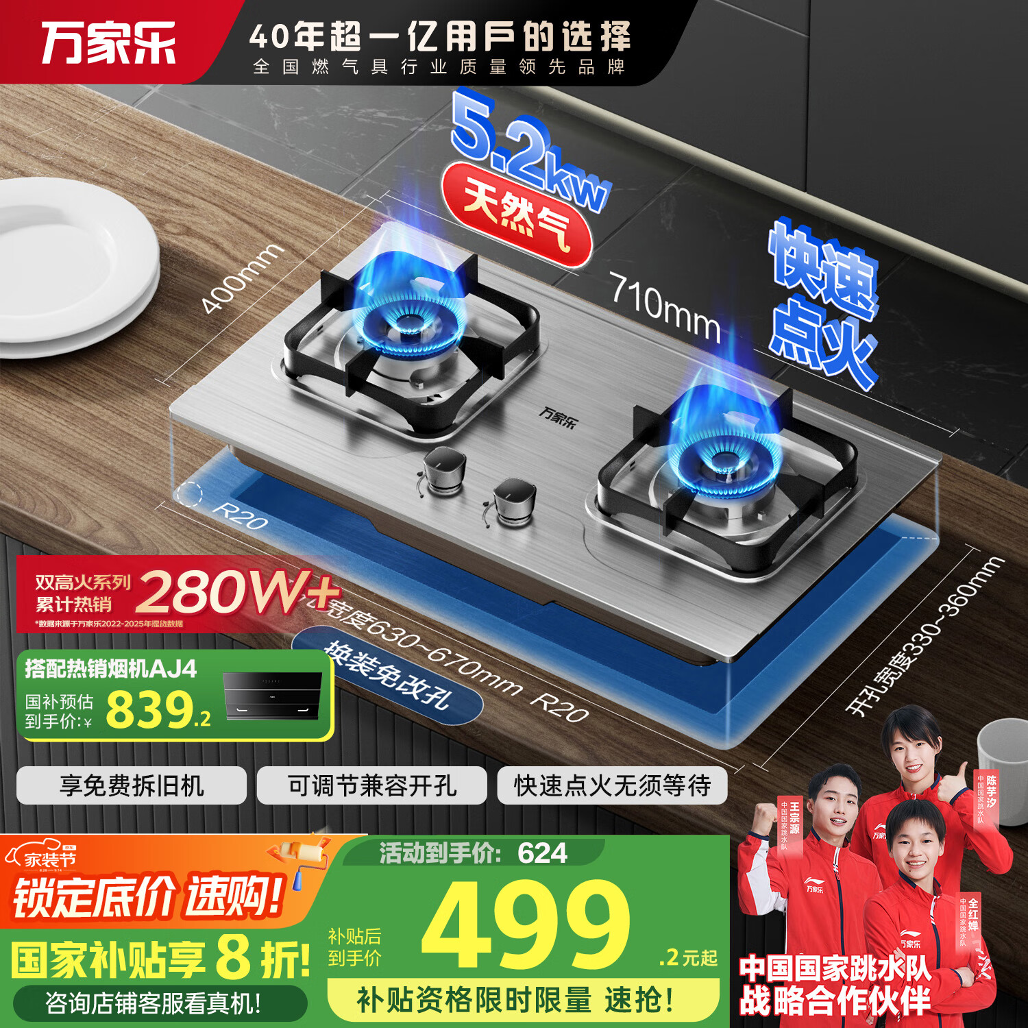 ����֡�˫�߻�AY8G��ȼ��������ȫ������ 5.2kW�����������ͻ���̨ȼ����߼���̨Ƕ����˫����Ȼ����