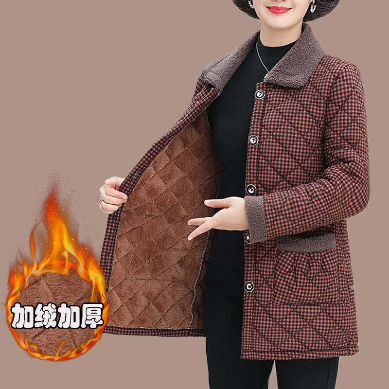 恪信 25到30岁40岁左右时尚洋气穿的冬季外套老年人棉袄秋冬新款装
