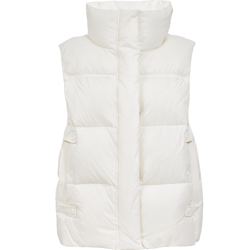 ONLY2025冬季新款簡約短款顯瘦立領馬甲白鴨絨羽絨服女|125452004 S12亮奶油白色 XS