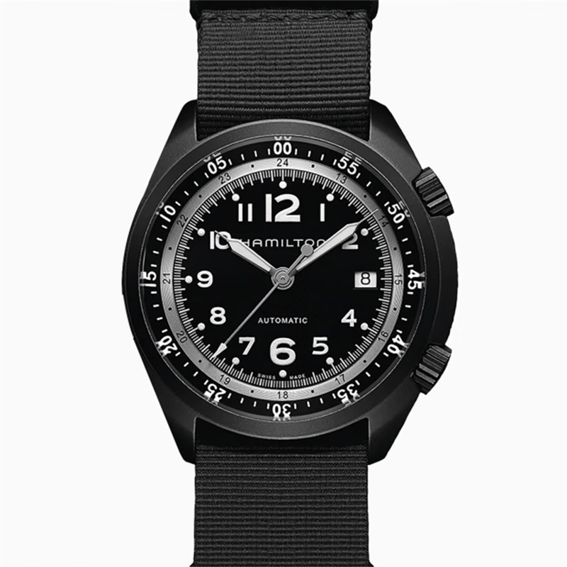 汉米尔顿(hamilton)瑞士手表卡其航空系列飞行员先锋时尚男士休闲表
