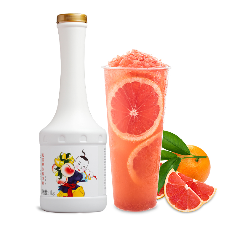 广禧广禧红西柚汁含果肉果汁饮料浓浆商用奶茶店专用满杯红柚原料
