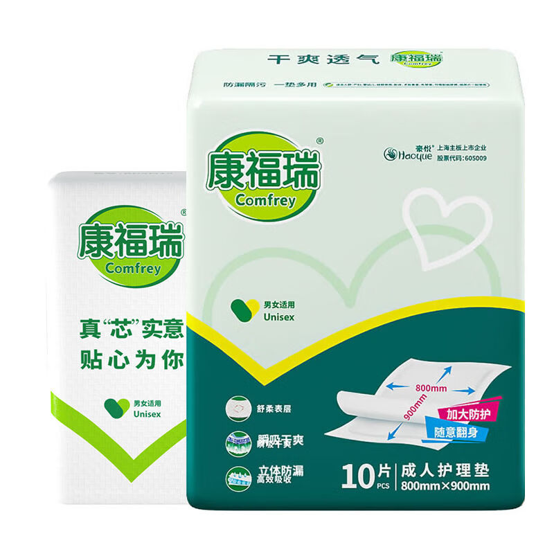 康福瑞成人護理墊800*900老年人一次性隔尿墊尿不濕床墊產(chǎn)婦墊 【800*900】護理墊60片+60抽濕巾