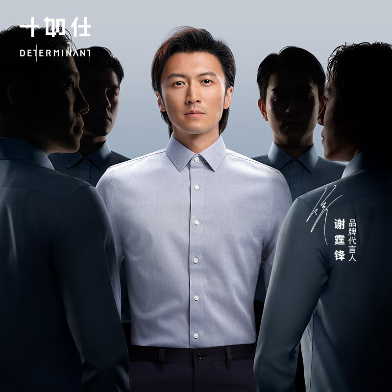 十如仕衬衫男长袖高端白衬衣纯棉高支免烫抗皱商务休闲正装  301 鸽子灰常规版 均码 42/84【175/100A】