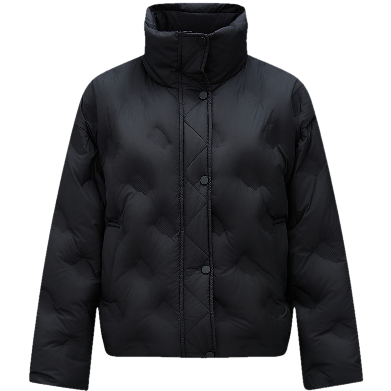 森马（Semir）羽绒服女冬季薄款90绒子防泼水防风千鸟格设计感外套101724113012