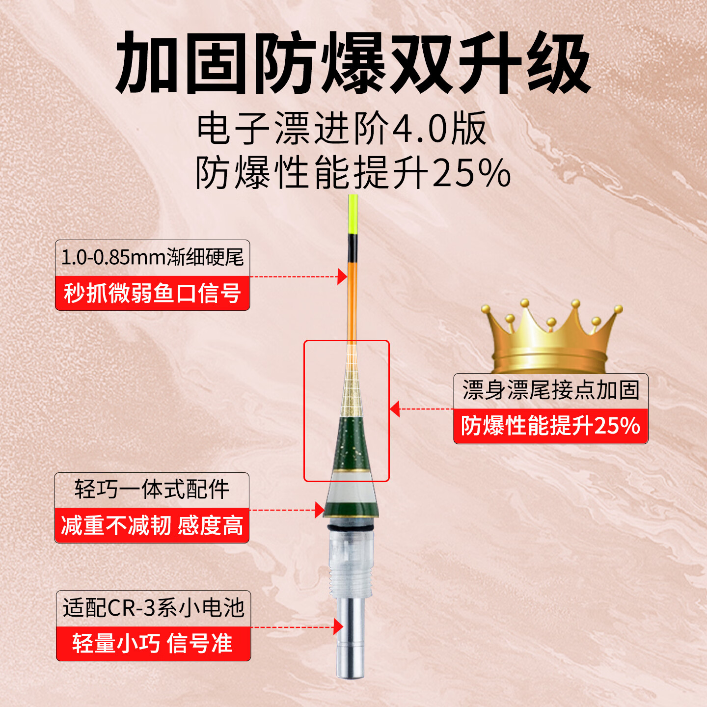 达摩夜光漂2501浮漂日夜两用带壳孔雀羽鱼漂高灵敏鲤鱼鲫鱼电子夜钓漂 新品2501【鲫鲤底钓综合夜光漂】 3号