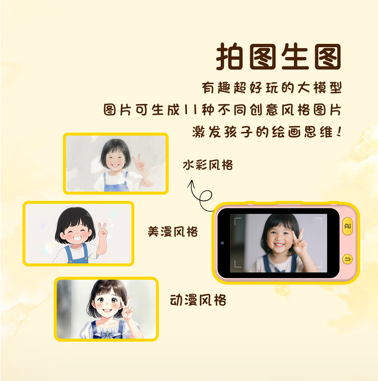 学而佳AI拍学机高像素儿童拍照人工智能玩具口袋学习机英语早教机故事机触屏听力宝点读机家教机学练机 公主粉 K7(32G)送1年无限流量