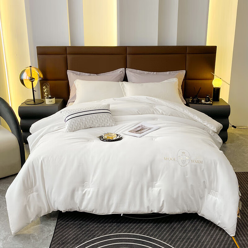 恒源祥澳洲进口羊毛被羊毛被子冬被加厚保暖棉被冬季学生单人棉被 白色 150*200cm/【6斤春秋被】