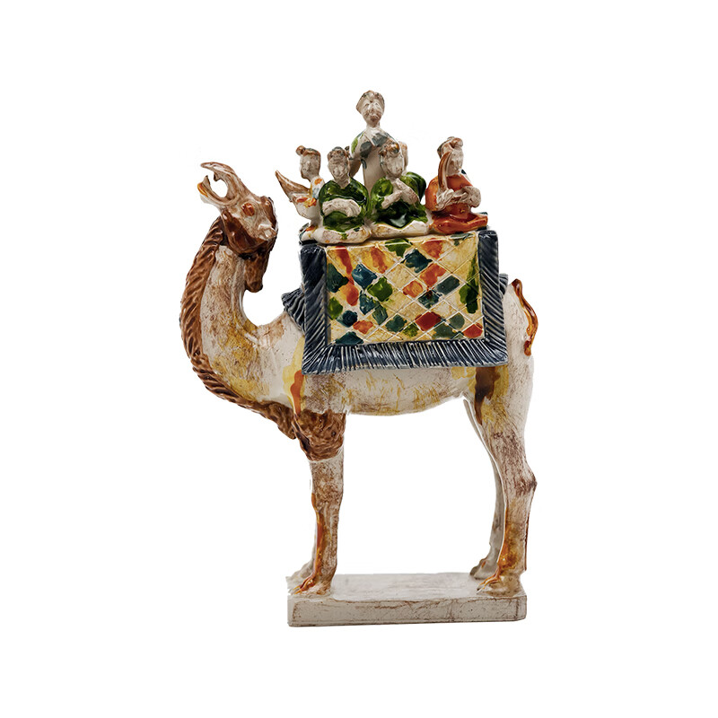 陕西歴史博物館陕西历史博物馆三彩载乐骆驼俑立体冰箱贴装饰磁吸纪念品西安礼物 三彩载乐骆驼俑立体冰箱贴