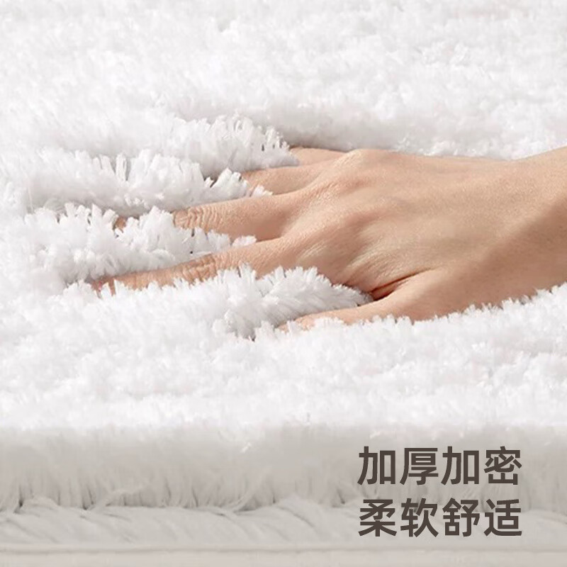 AILUKI日本地垫家用浴室吸水脚垫厕所门口防滑地毯卫生间速干吸水垫 DADA白色 40cm*60cm 【加厚绵柔舒适】