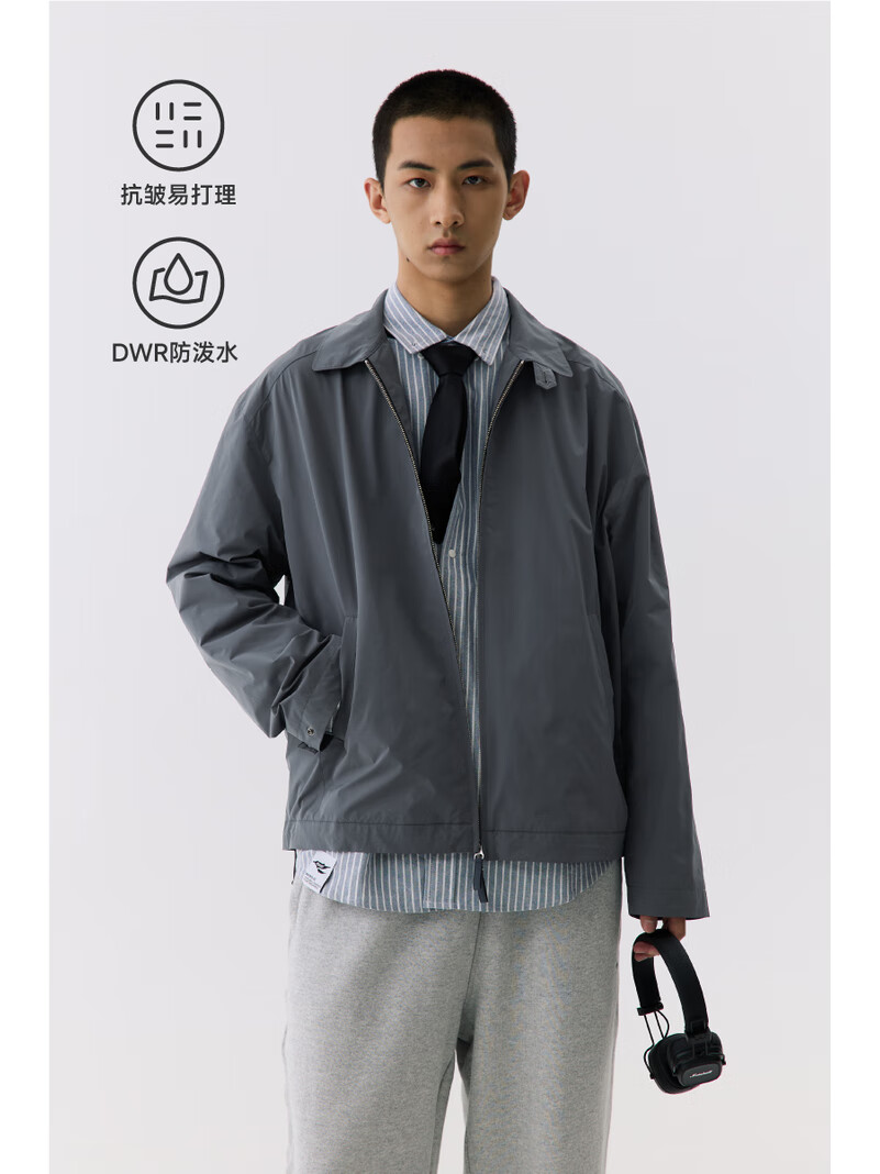 RESTICK地质家cleanfit翻领复古行政夹克男秋季极简短款外套 摩卡 M 现货