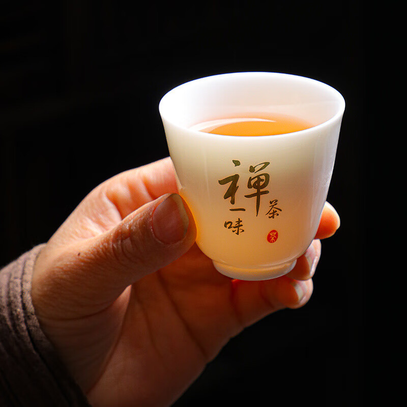 【甄选严选】羊脂玉茶杯六只装陶瓷主人杯纯白瓷功夫茶杯品茗单杯 羊脂玉品茗杯-6个混装 55ml