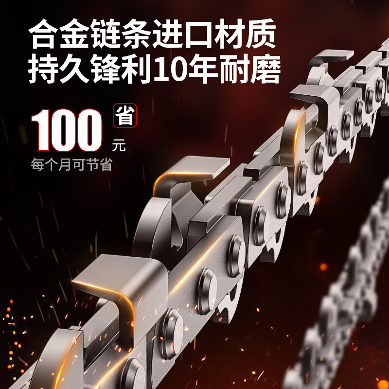 褚创锂电锯充电式家用锯小型便携单手电链锯园林户外伐木修枝免安装款 免安装8寸无刷锂电锯+背包电池