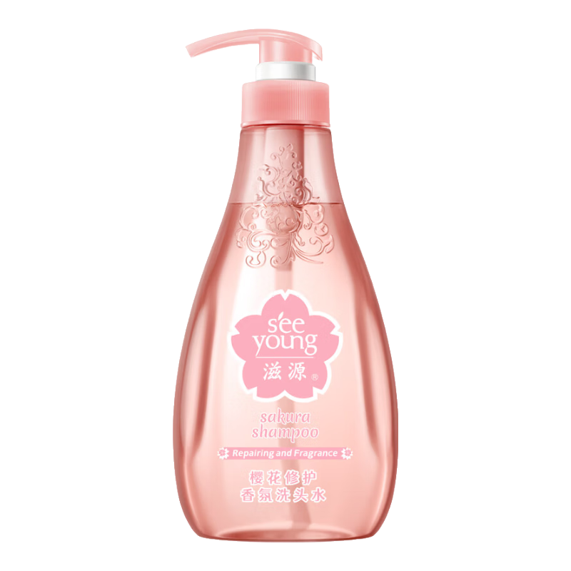 滋源洗发水露男女士无硅油控油去屑柔顺精油修护洗头膏 樱花修护洗发水 400ml*1瓶