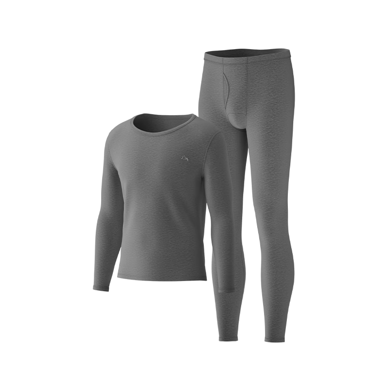 海澜之家【山不在高】秋衣秋裤男圆领A类纯棉210g抗菌防螨薄保暖内衣套装