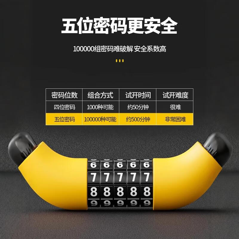 JCZS德国自行车锁防盗锁密码锁便携电瓶电动车山地儿童单车专用链条锁 德国加粗钢缆 电锯割不断 五位密