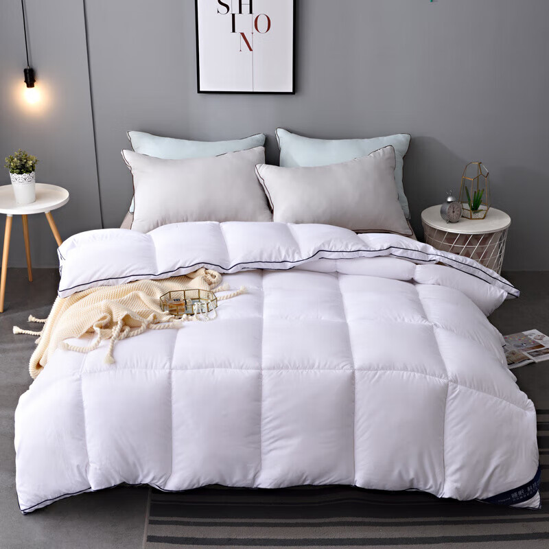恒源祥正品羽丝绒被白鹅丝绒春秋被冬季被芯冬被子8斤学生宿舍单人加厚 白色 150*200cm【4斤夏被】