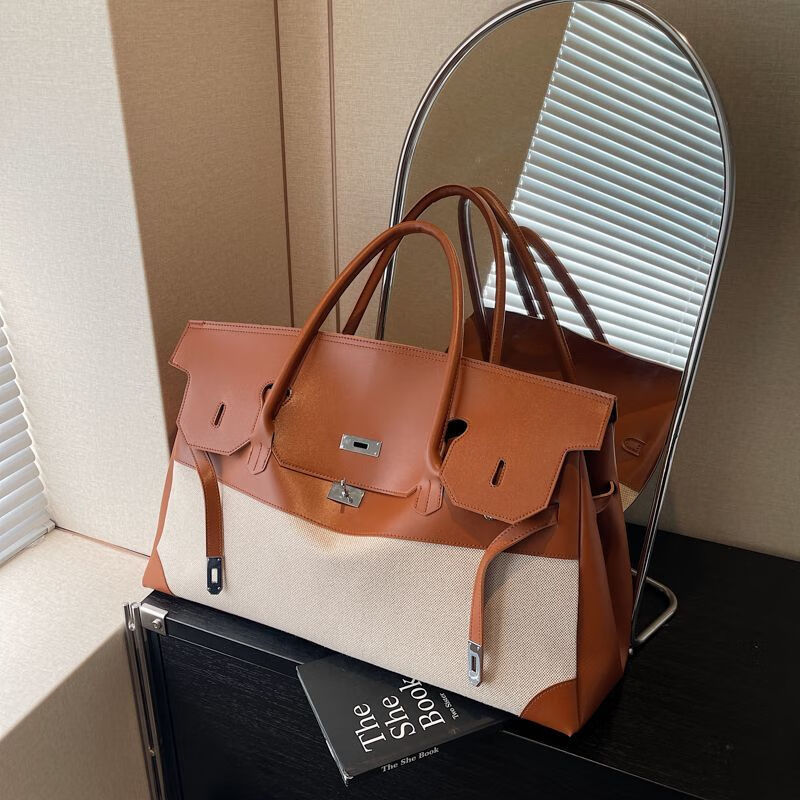 DRYWORLD外出干湿分离托特包可套拉杠旅行袋手提收纳旅游旅行包 棕色