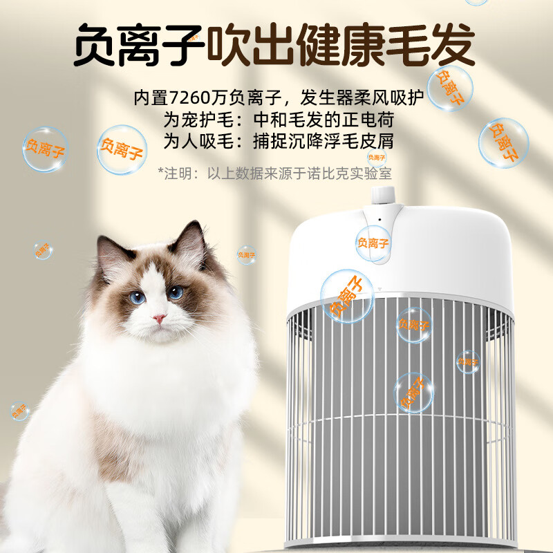 诺比克（nobico）宠物空气净化器家用无叶吸毛除过敏原负离子除味杀浮毛 KJ290简约款【宠物款】 中文国标