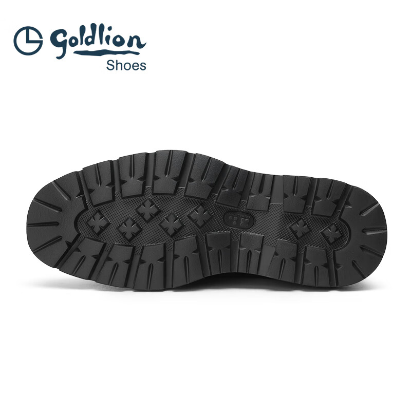 金利来（Goldlion）男鞋商务正装皮鞋轻质耐磨英伦风德比鞋皮鞋男经典休闲皮鞋 黑色 38