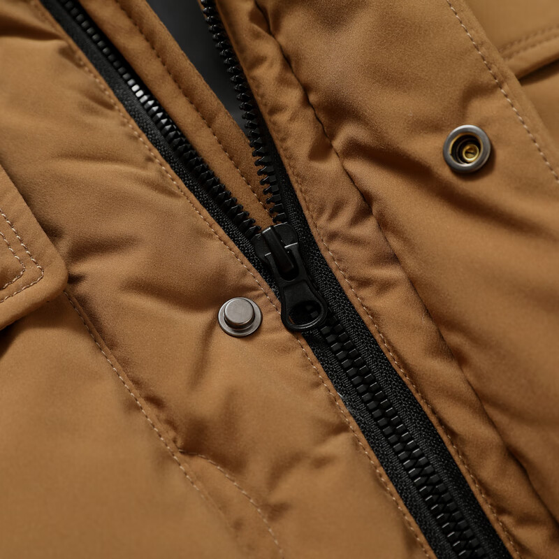 雪中飞秋冬新款男士休闲防风保暖工装大口袋立领连帽羽绒服 黑色|8056 XL /180/96A