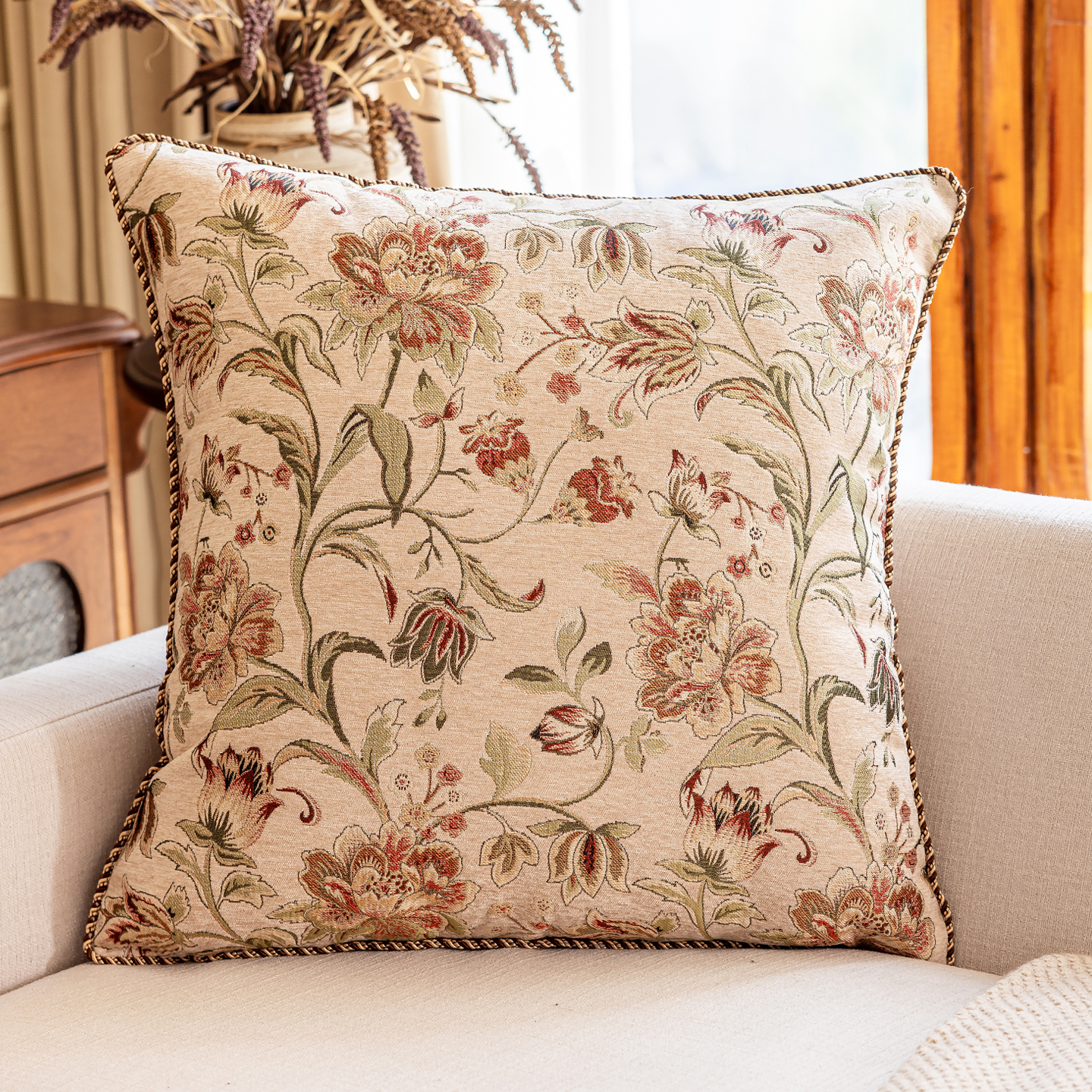 乐唯仕高端抱枕沙发客厅轻奢高级感大号抱枕套靠枕雪尼尔靠背垫2026新款 玛格丽特-米(高定款) 45cm*45cm 含枕芯 京东折扣/优惠券