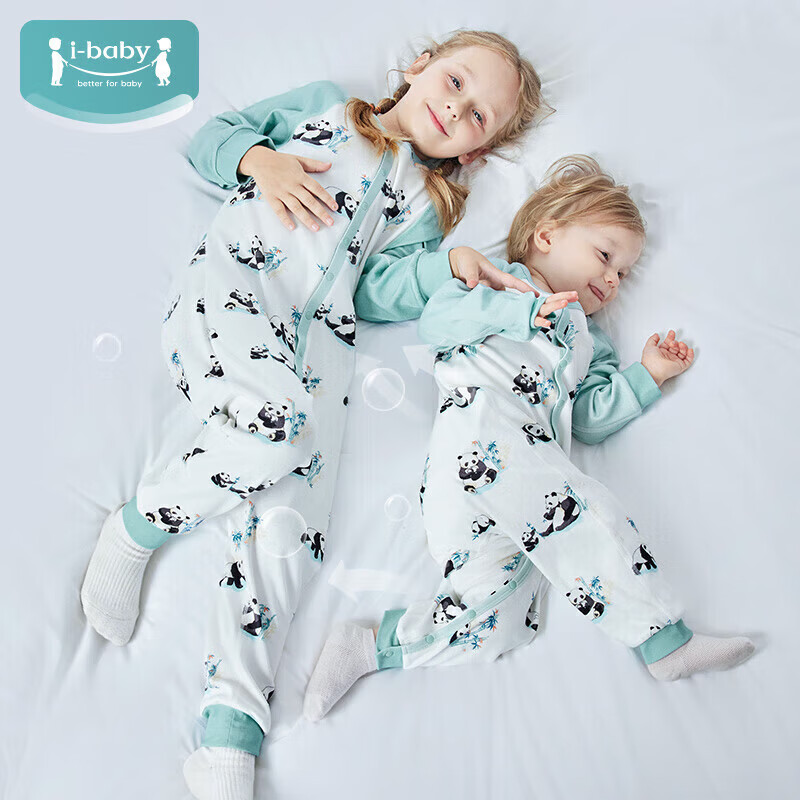 ibaby/英伦宝贝儿童恒温针织长袖连体衣中小大童秋冬睡衣家居服柔软舒 水獭嬉戏 90cm 【110码】
