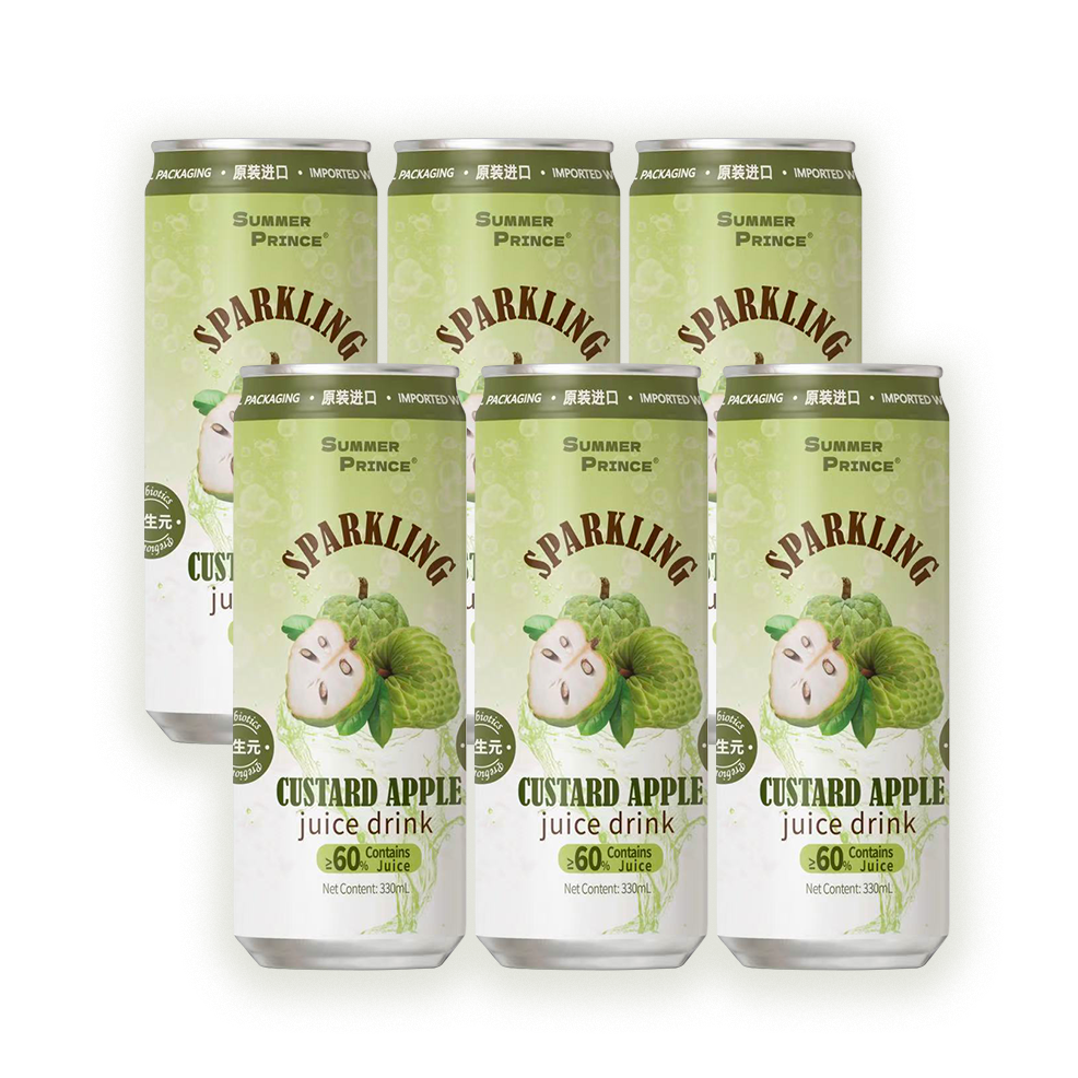 萨瑞斯 越南进口 释迦果汁气泡水330ml*6罐 60%NFC果汁添加益生元 