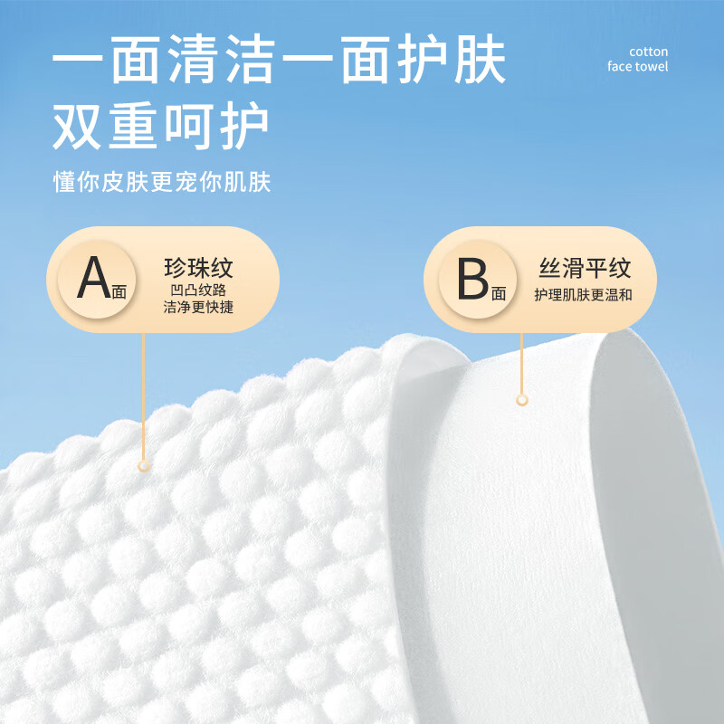 康诺迩棉柔巾悬挂式一次性洗脸巾干湿两用加厚婴童双面纹棉柔擦脸巾 120抽*2提【波波兔新春款】