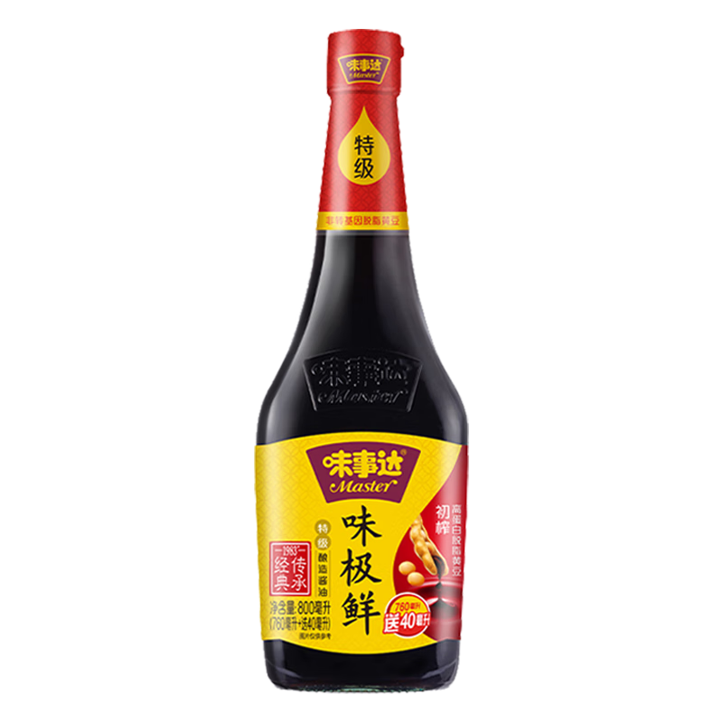 味事達 味極鮮系列 生抽醬油【特級醬油】800ml點(diǎn)蘸涼拌釀造醬油