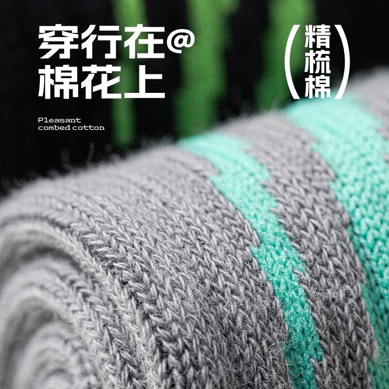 SALOATD袜子男款中筒袜春秋款纯棉防臭吸汗长筒篮球袜运动青少年学生大码 混色5双装 均码