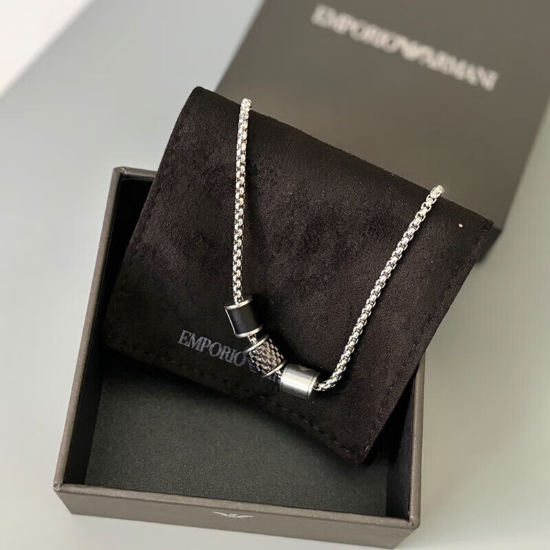 阿玛尼（ARMANI）男士项链易烊千玺同款小蛮腰串珠锁骨链情侣项链七夕礼物送男友 EGS2383020易烊千玺同款