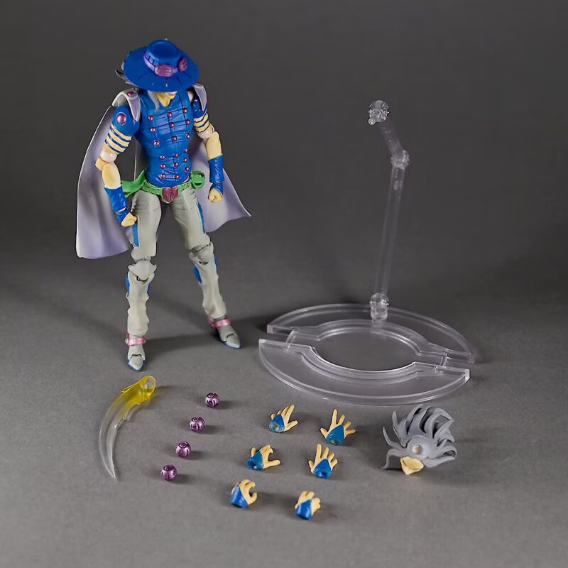 BILLY RICE奇妙冒险杰洛飙马野郎齐贝林手办超像可动 摆件盒装模型公仔 蓝色