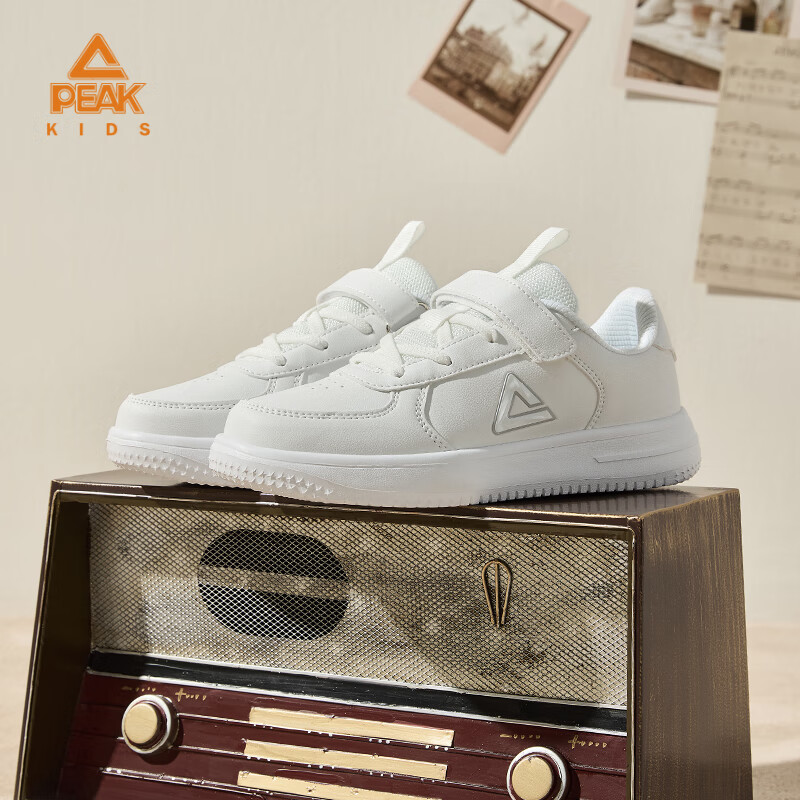 匹克（PEAK）儿童跑步鞋童鞋儿童小白鞋男童低帮运动板鞋秋季女孩休闲鞋