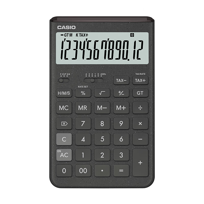 卡西欧（CASIO）就不一样计算器创新超大显示屏太阳能面板环保材质桌面办公财务专用 撒浪黑黑灰色JT-200T