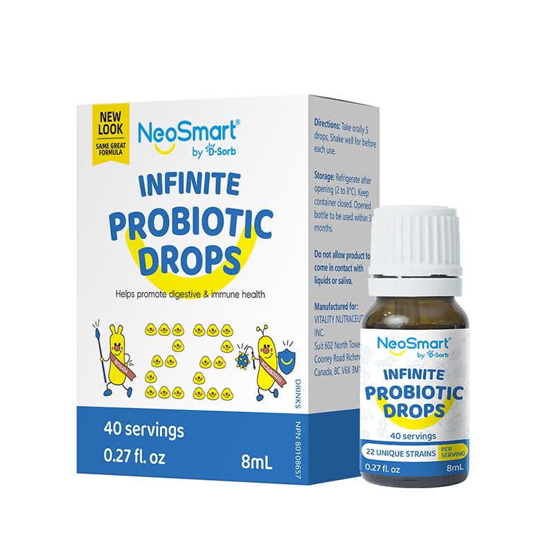 D-Sorb滴适宝NeoSmart22联菌儿童益生菌滴剂调理肠胃增强自护进口益生菌 8ml*1瓶