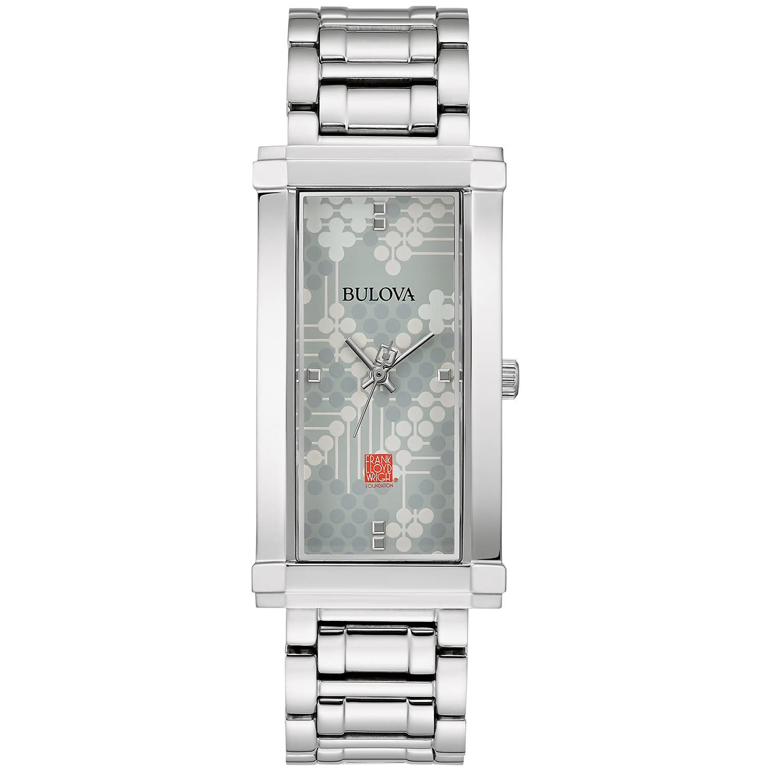 宝路华Bulova Frank Lloyd Wright 女式石英表 96L286 Silver-Tone 24.6 mm