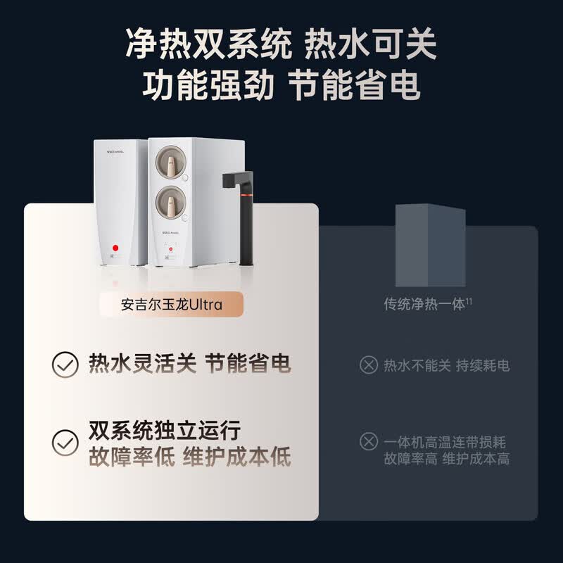 安吉尔加热净水器家用直饮机【肖战代言】【官方直营】分体式净饮机玉龙Ultra2000G流速体验 加热净水机  【重磅新品】创新分体净热黑科技加热净水器