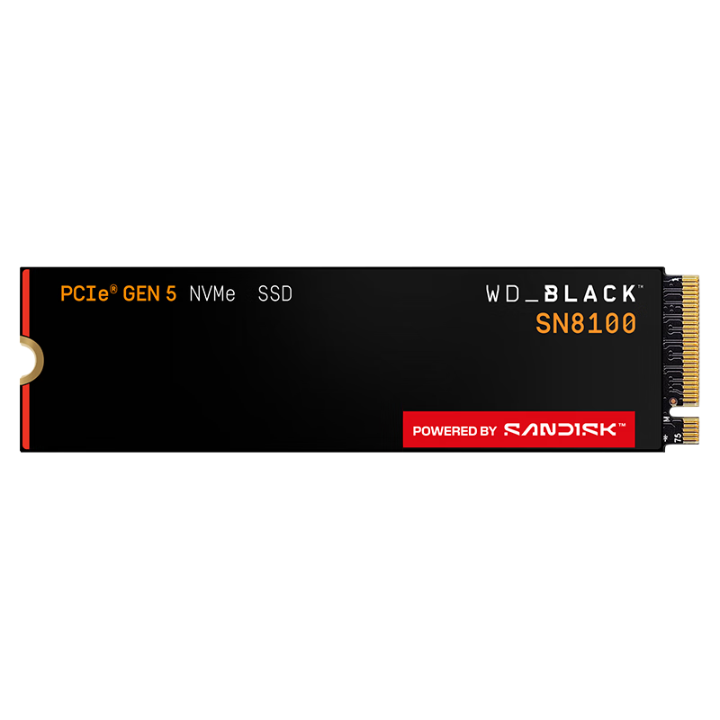 西部数据（WD）SSD固态硬盘 NVMe M.2接口 AI电脑配件 笔记本电脑游戏硬盘 原厂颗粒不虚标不掉速 SN8100 PCle5x4 14900MB/s 大容量 【1TB】